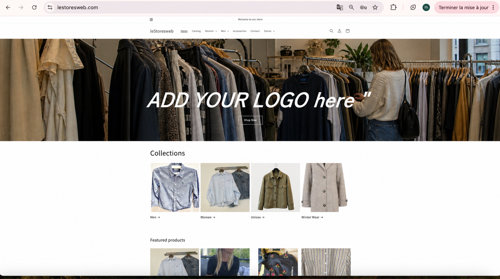 A real Le-Stores webshop: Homepage