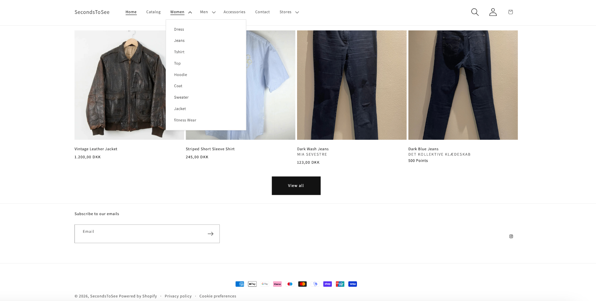 Le Stores Web example: Navigation